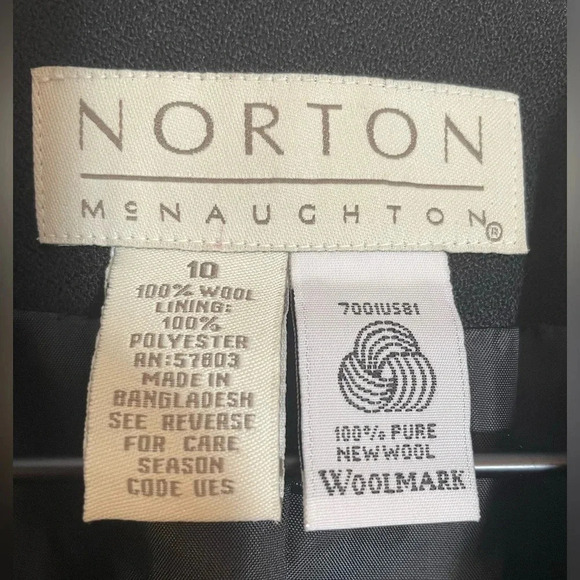 Vintage Norton McNaughton Womens Black Wool Blazer Jacket Size 10 - Picture 5 of 7